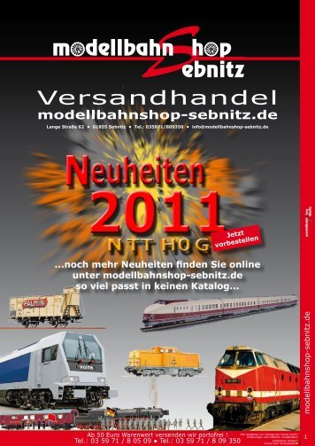 MBS Neuheitenflyer FrÃ¼hjahr 2011 - Modellbahnshop Sebnitz