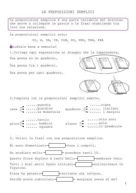 esercizi preposizioni articolate pdf
