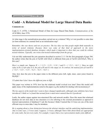 Codd - A Relational Model for Large Shared Data Banks