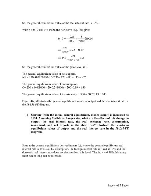 Suggested Solutions to Assignment 2 - Department of Economics