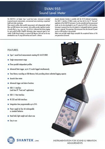 SVAN 955 Sound Level Meter - Svantek