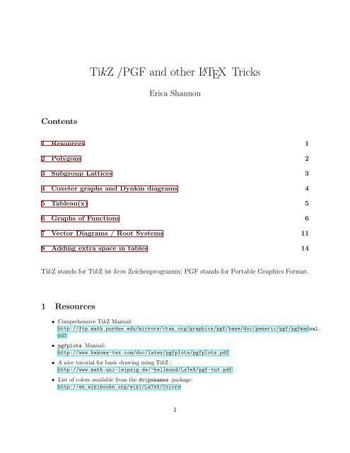 TikZ /PGF and other LATEX Tricks