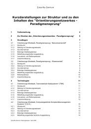 Orientierungsnetzwerkes - Paradigmensprung - Zukunfts-Zentrum