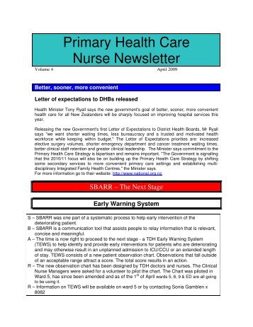 Primary Health Care Nurse Newsletter - Tairawhiti Nurses Portal