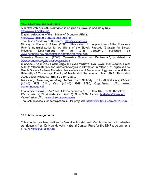 Nanoforum - Nanotech Regulatory Document Archive