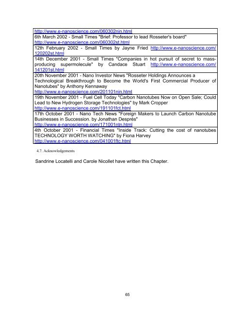 Nanoforum - Nanotech Regulatory Document Archive