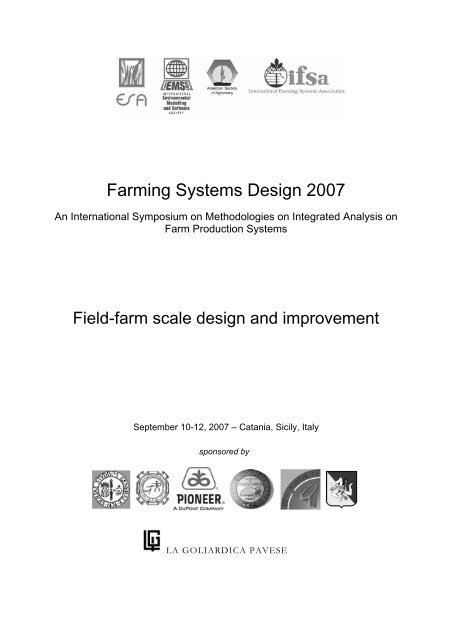 Farming Systems Design 2007 - International Environmental ...
