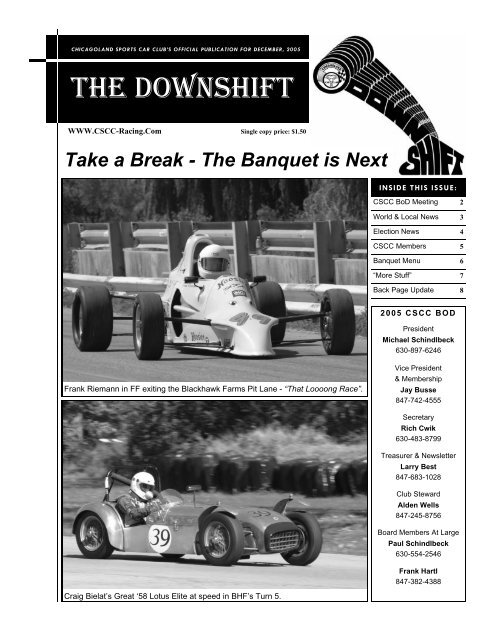THE DOWNSHIFT - Chicagoland Sports Car Club