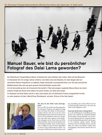 Manuel Bauer, wie bist du persönlicher Fotograf des Dalai Lama ...