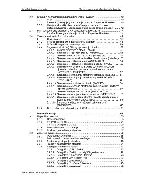 Plan gospodarenja otpadom Zadarske Å¾upanije - Zadarska Å¾upanija