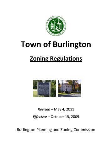 Town of Burlington Planning & Zoning Regulations