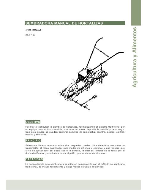 Sembradora manual de hortalizas (Colombia ) - Ideassonline.org