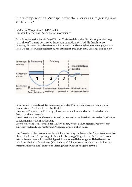 Superkompensation: Zwiespalt zwischen ... - FobiMed