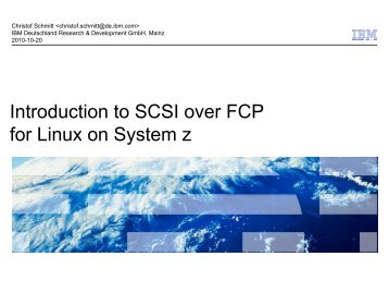 Introduction to SCSI over FCP for Linux on System z - z/VM - IBM