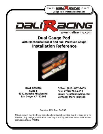 Gauge Pod Install with Boost and Fuel Pressure - Dali Racing