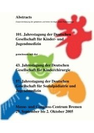 Abstracts 101. Jahrestagung der Deutschen ... - in Friedehorst