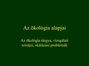 Az ökológia alapjai