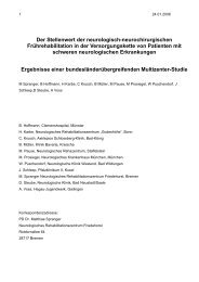 Der Stellenwert der neurologisch-neurochirurgischen - in Friedehorst