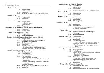 Gleichbleibende Gottesdienste: - Pfarrei Christkoenig Augsburg