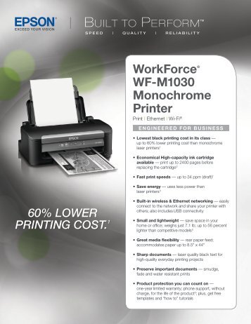 WorkForceÂ® WF-M1030 Monochrome Printer - Epson