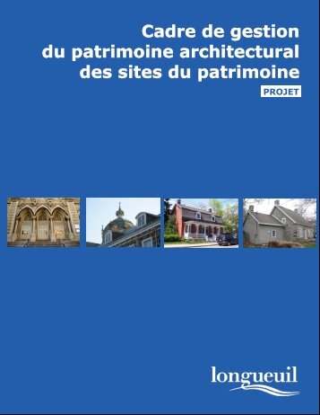 Brochure sur le projet du cadre de gestion - Ville de Longueuil