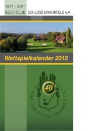 Wettspielkalenders 2012 - Golf-Club Schloss Braunfels eV