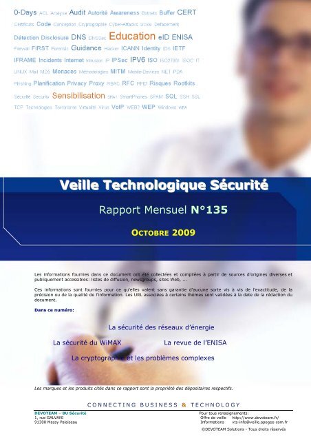 Veille Technologique SÃ©curitÃ© - cert devoteam