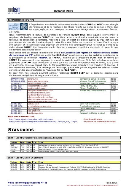 Veille Technologique SÃ©curitÃ© - cert devoteam