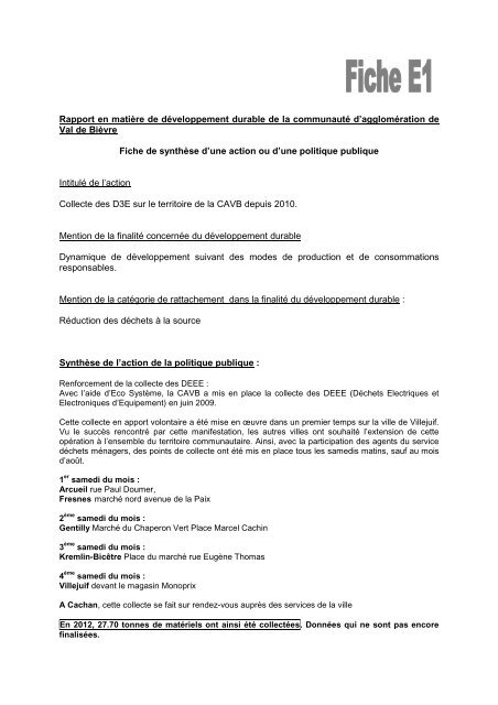 Rapport du développement durable 2012 - Communauté d ...