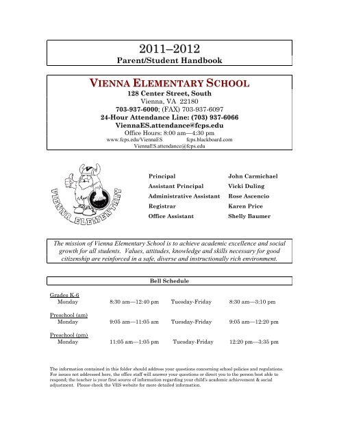 VIENNA ELEMENTARY SCHOOL - Fairfax County Public Schools