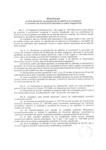 Metodologie pentru pastrarea si completarea ... - ITM Satu Mare