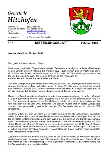 mitteilungsblatt - Gemeinde Hitzhofen