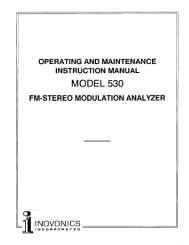 MODEL 530 FM-STEREO MODULATION ANALYZER - Inovonics