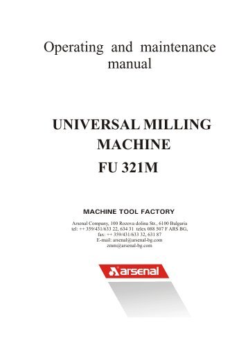 universal milling machine fu 321m