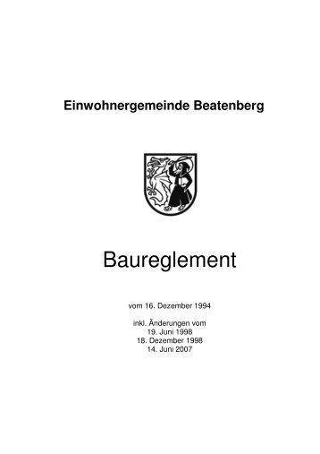 Baureglement - Beatenberg