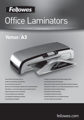 Venus A3 Handleiding - Fellowes