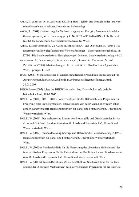 Wirtschaftlichkeit von Biogasanlagen - und Sozialwissenschaften