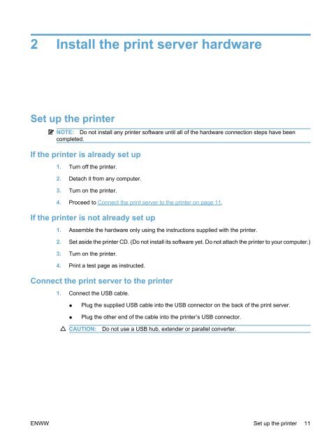 HP Jetdirect ew2500 802.11g Wireless Print Server - Hewlett Packard