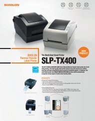 Bixolon SLP-TX400 Sales Brochure.