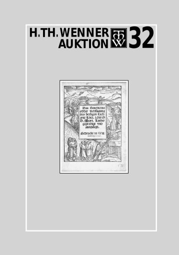 Auktion 32 - H. TH. WENNER Ã‚Â· Antiquariat