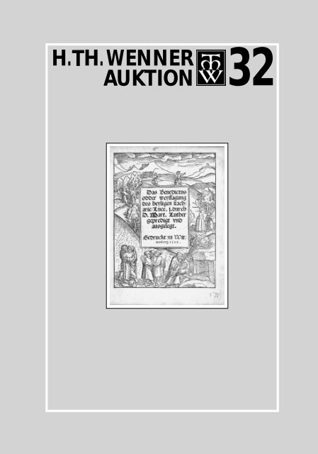 Auktion 32 - H. TH. WENNER Ã‚Â· Antiquariat