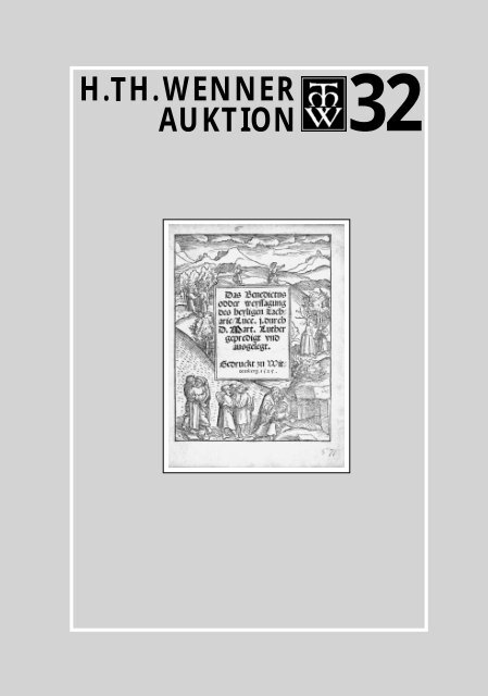 Auktion 32 - H. TH. WENNER Ã‚Â· Antiquariat