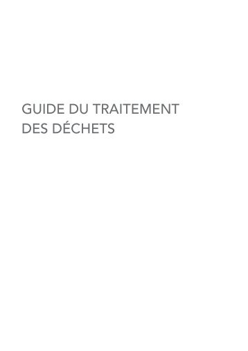 GUIDE DU TRAITEMENT DES DÃCHETS - Dunod