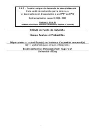 Bilan scientifique 2004 - Laboratoire Analyse et Probabilités