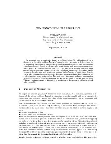 Tikhonov Regularization - DÃ©partement de mathÃ©matiques
