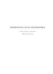 ELEMENTS DE CALCUL STOCHASTIQUE