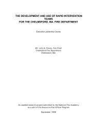 The Development and Use of Rapid Intervention Teams for the ...
