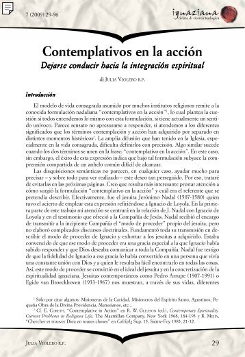 Contemplativos en la acción - Ignaziana - Rivista di Ricerca Teologica