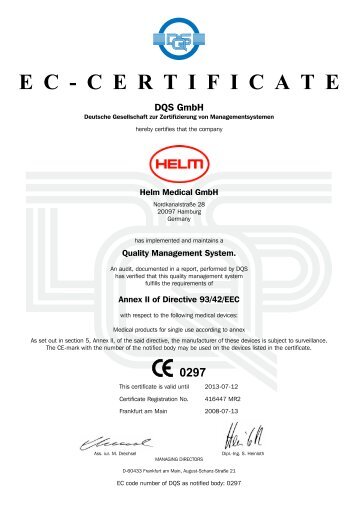 EC - CERTIFICATE DQS GmbH - Helm AG