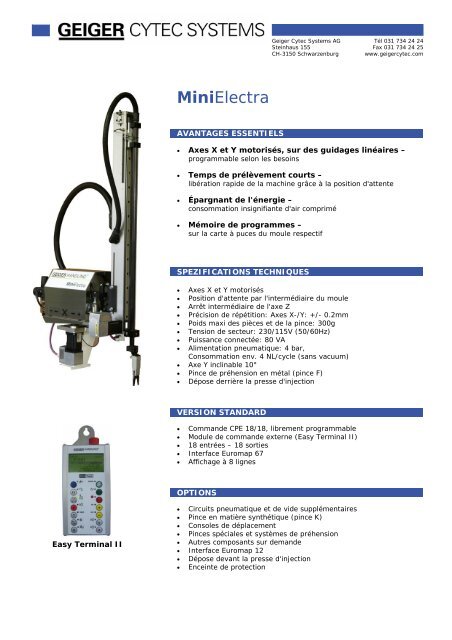 MiniElectra - Geiger Cytec Systems AG